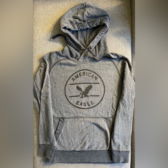 Men’s American Eagle Hoodie Sweatshirt Grey Size Small - Picture 1 of 8